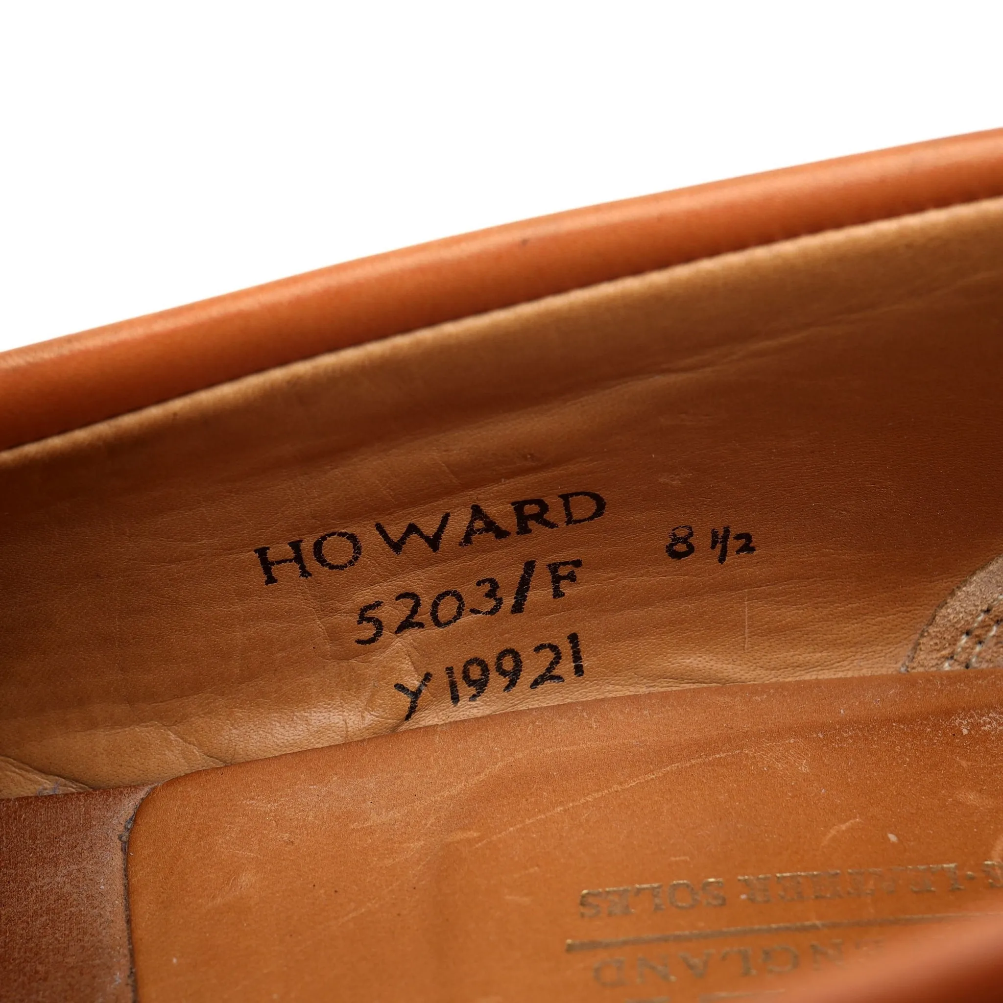 'Howard' Tan Brown Leather Loafers UK 8.5 F