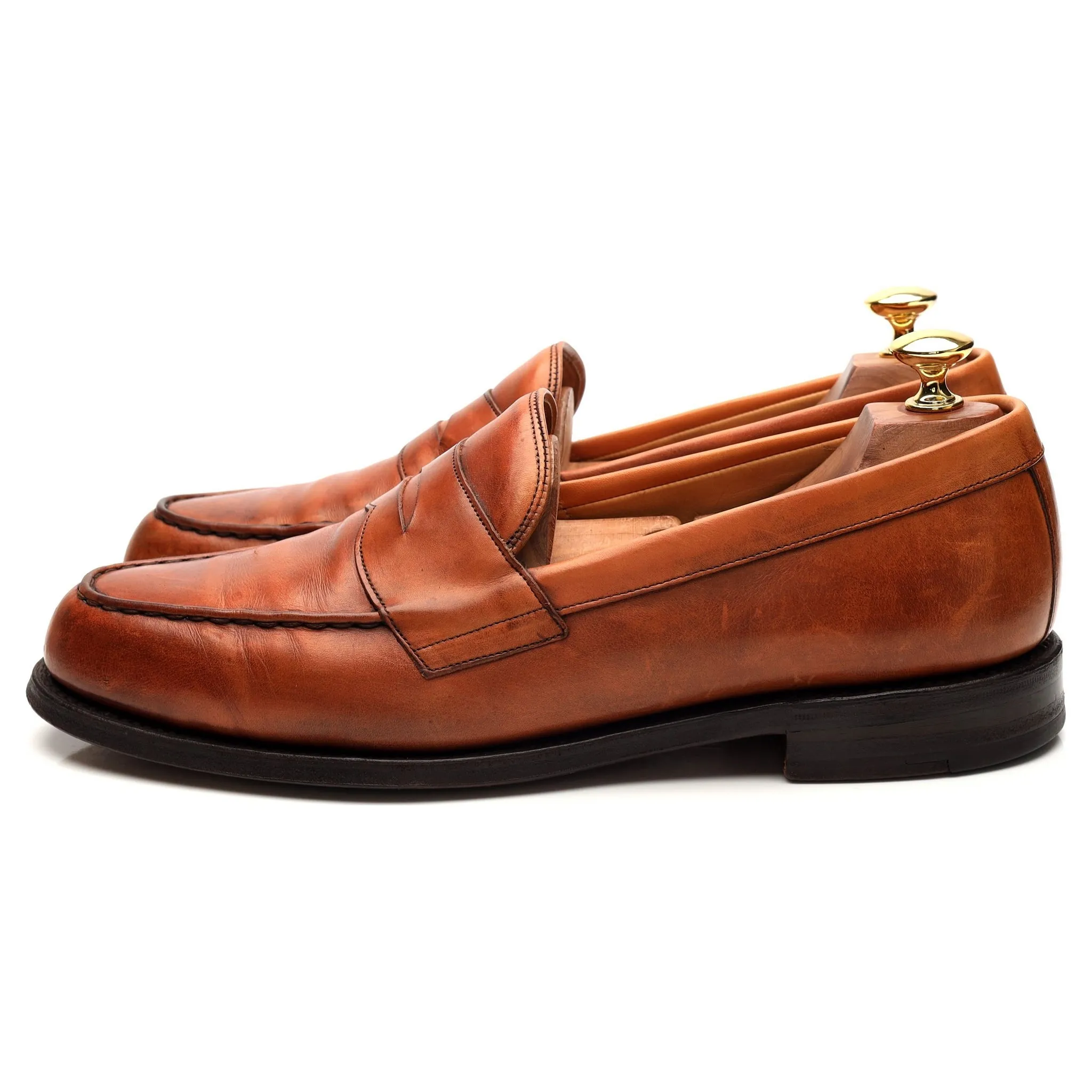 'Howard' Tan Brown Leather Loafers UK 8.5 F