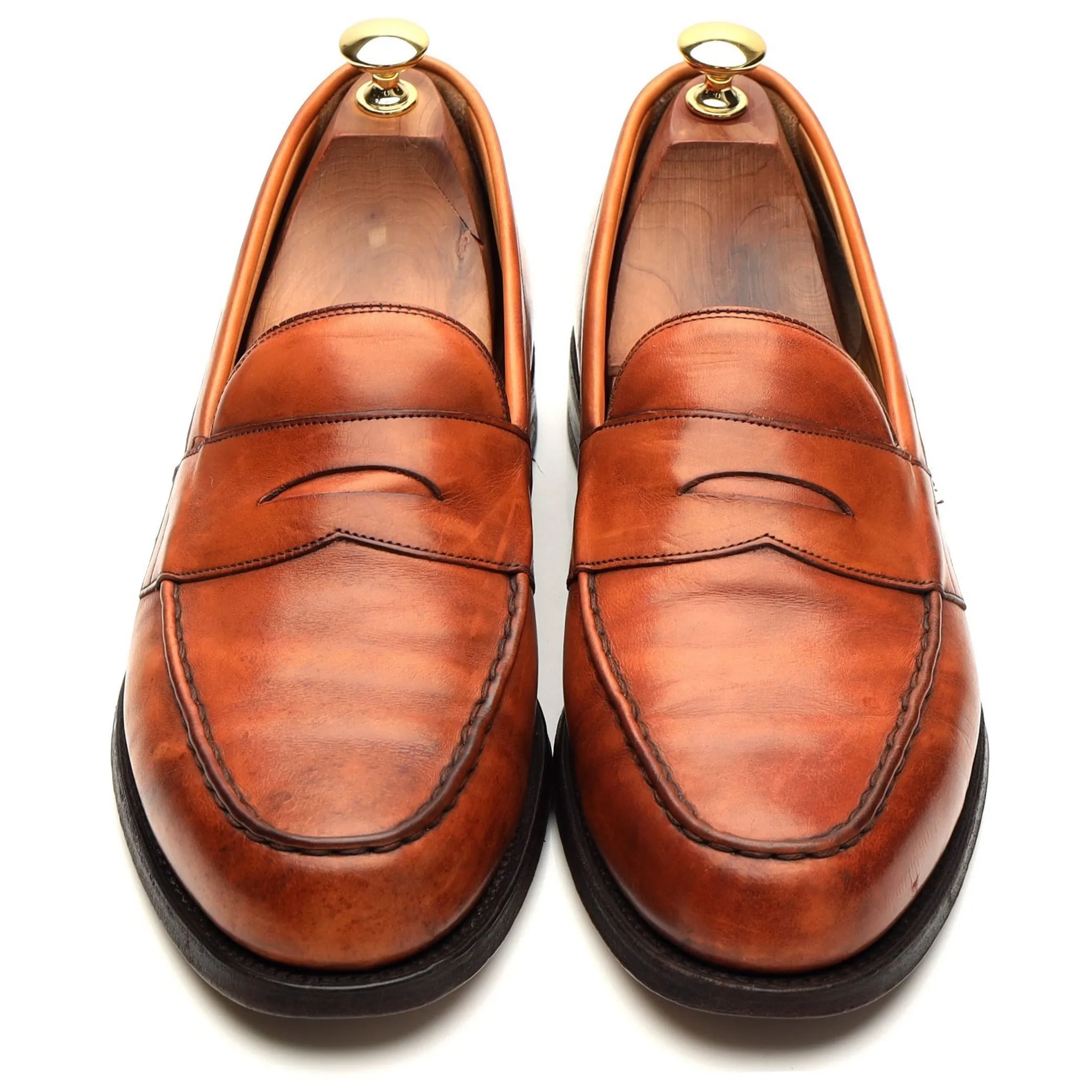 'Howard' Tan Brown Leather Loafers UK 8.5 F