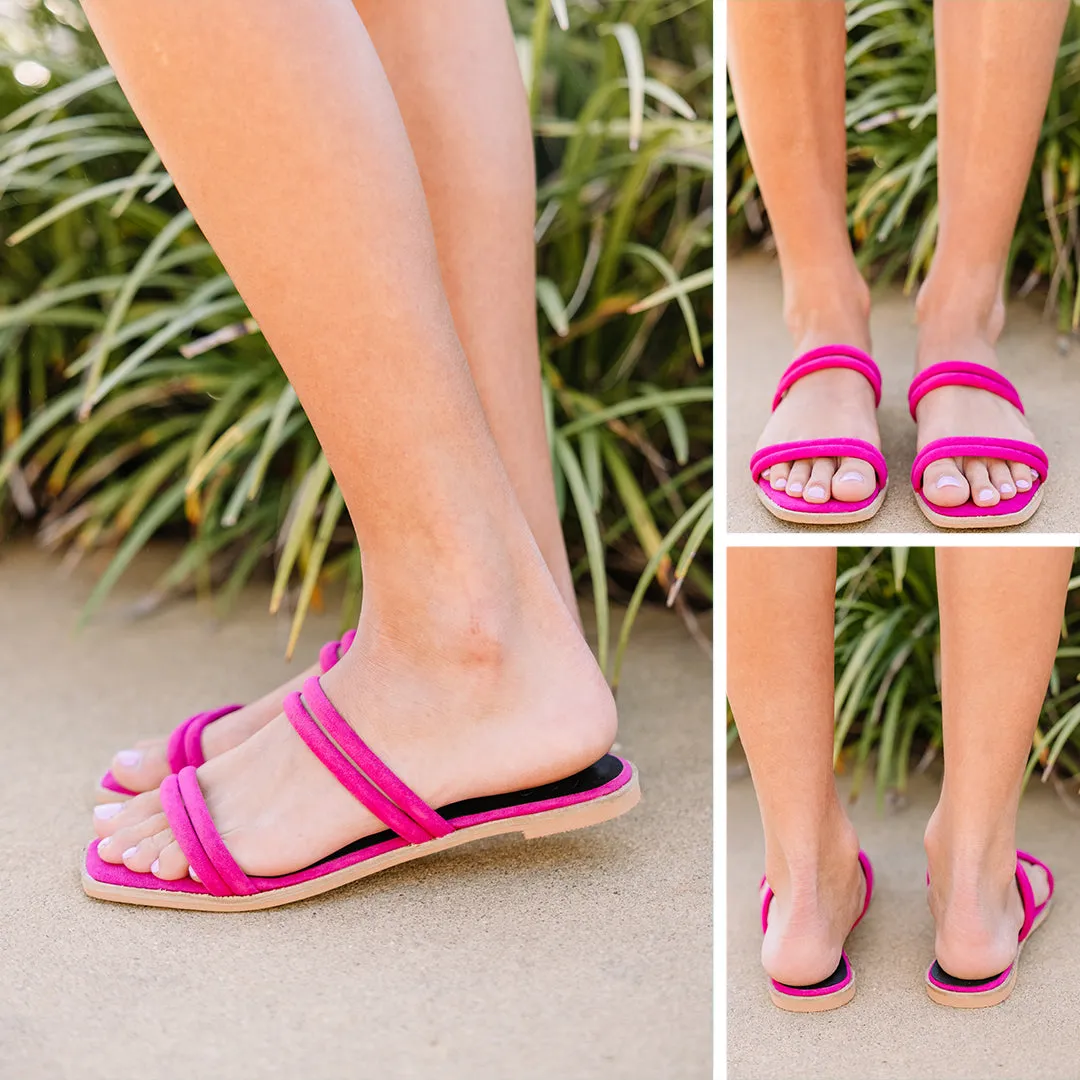 I Can See Why Fuchsia Pink Sandals