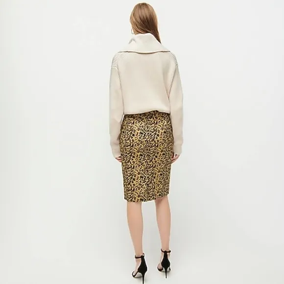 J. Crew Animal Print Pencil Skirt Size 4