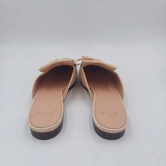 J Crew Kiltie Academy Womens cream leather  Penny loafer mules Sz 7M New