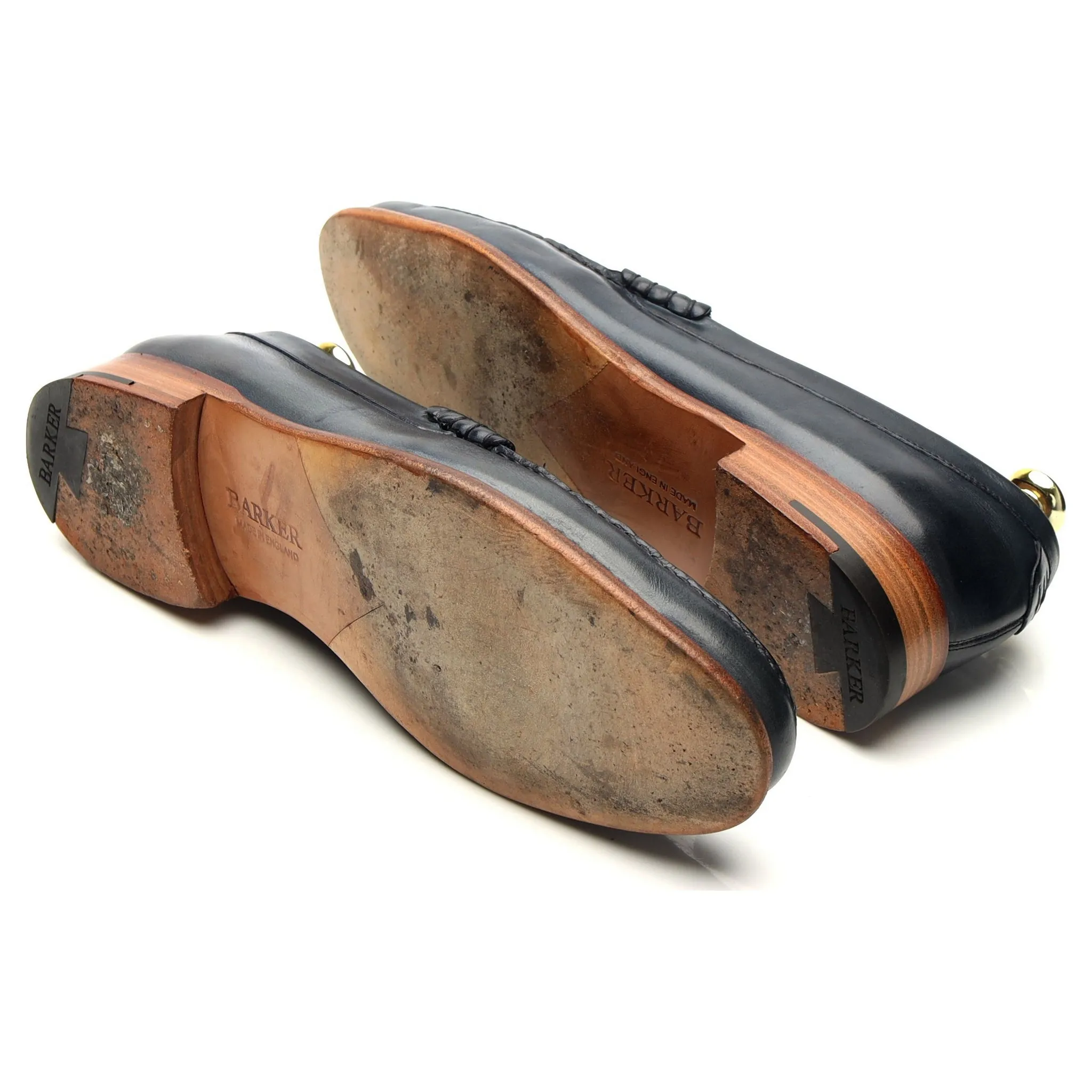 'Jack 2' Navy Blue Leather Loafers UK 7.5 F