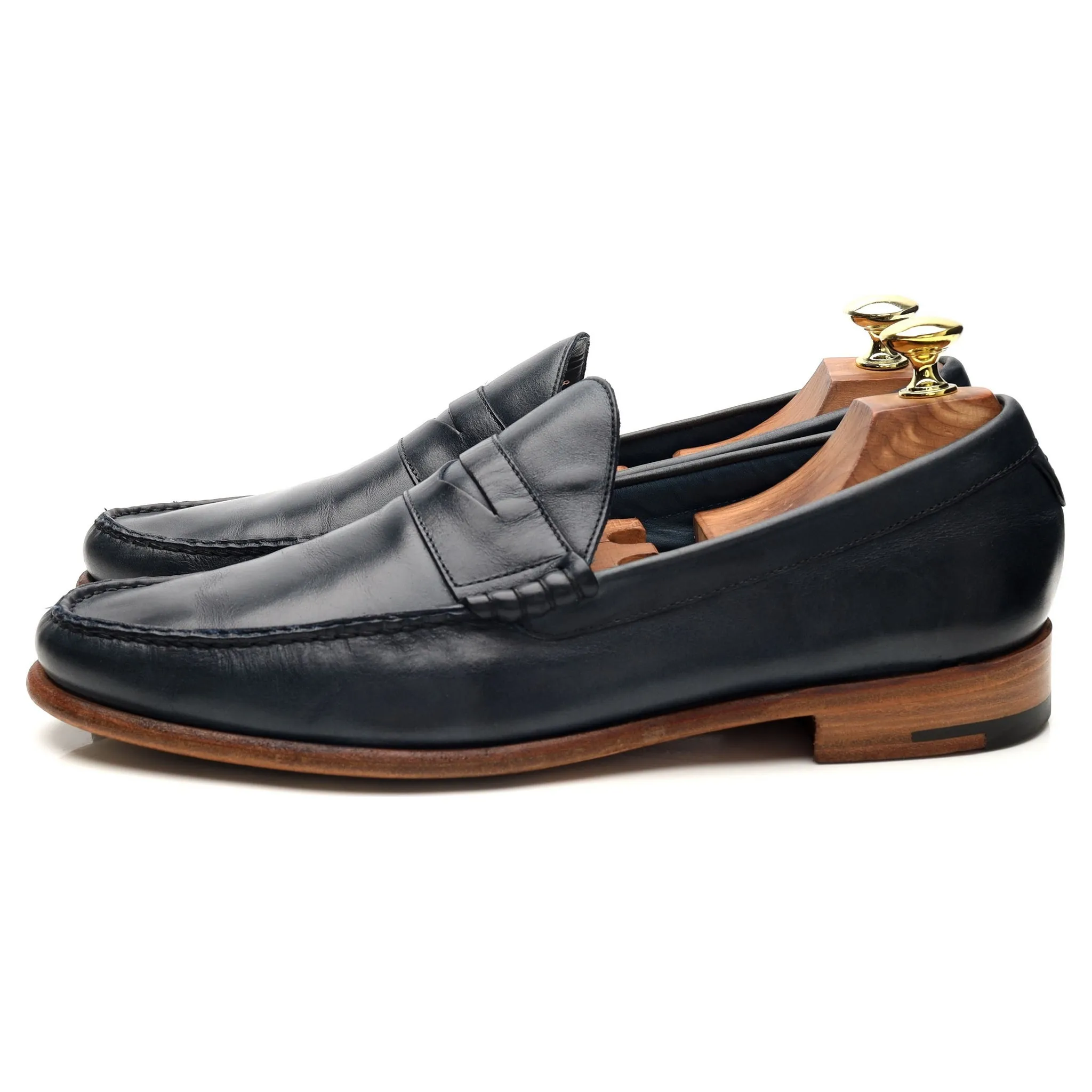 'Jack 2' Navy Blue Leather Loafers UK 7.5 F