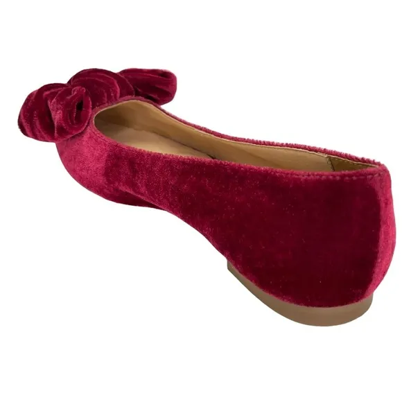 Jack Rogers Heidi Bordeaux Velvet Womens Flats Size 5.5M NWOB