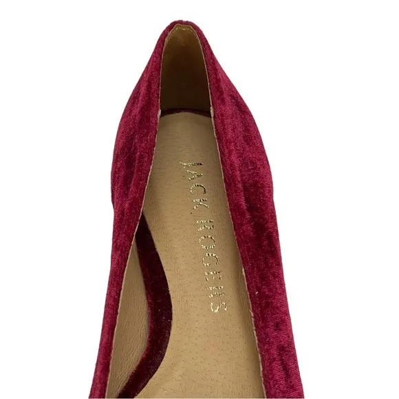 Jack Rogers Heidi Bordeaux Velvet Womens Flats Size 5.5M NWOB