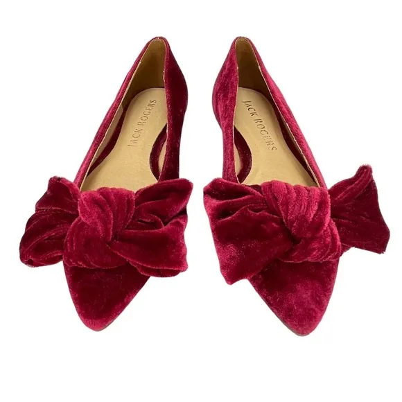 Jack Rogers Heidi Bordeaux Velvet Womens Flats Size 5.5M NWOB