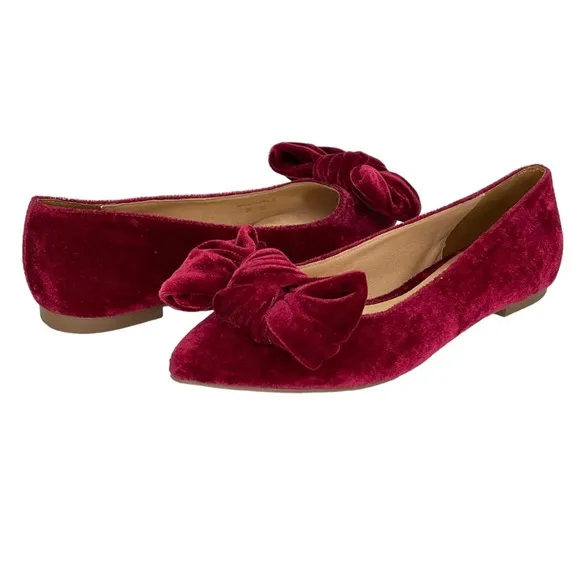 Jack Rogers Heidi Bordeaux Velvet Womens Flats Size 5.5M NWOB