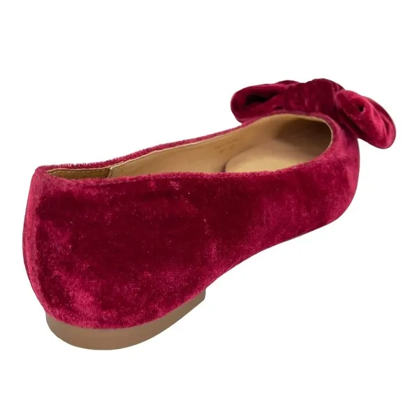 Jack Rogers Heidi Bordeaux Velvet Womens Flats Size 5.5M NWOB