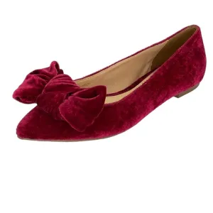 Jack Rogers Heidi Bordeaux Velvet Womens Flats Size 5.5M NWOB