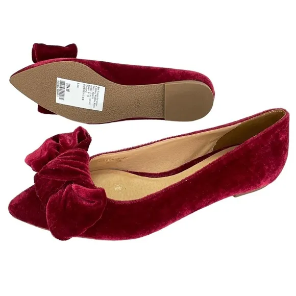 Jack Rogers Heidi Bordeaux Velvet Womens Flats Size 5.5M NWOB