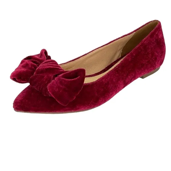 Jack Rogers Heidi Bordeaux Velvet Womens Flats Size 5.5M NWOB