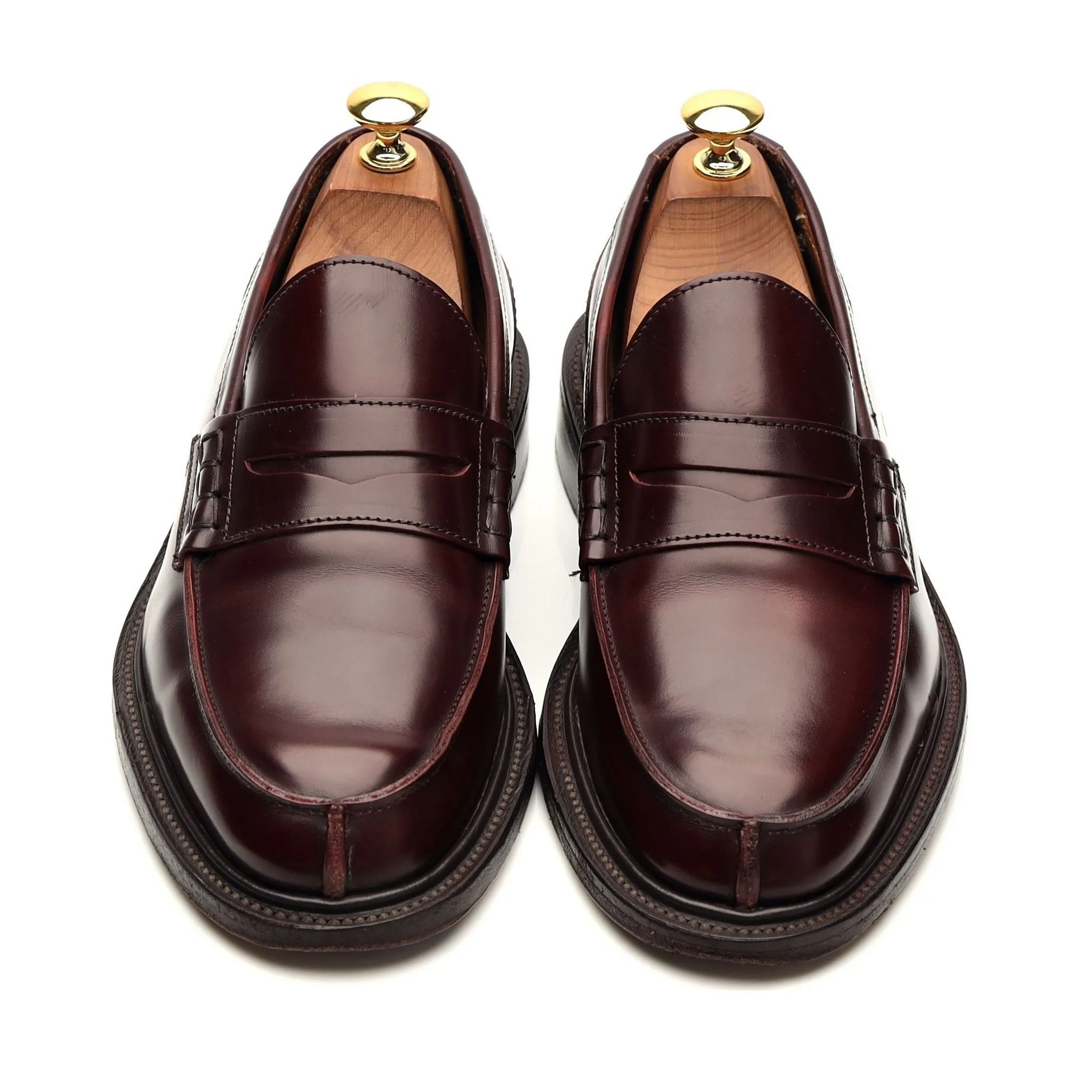 'James' Burgundy Leather Loafers UK 6
