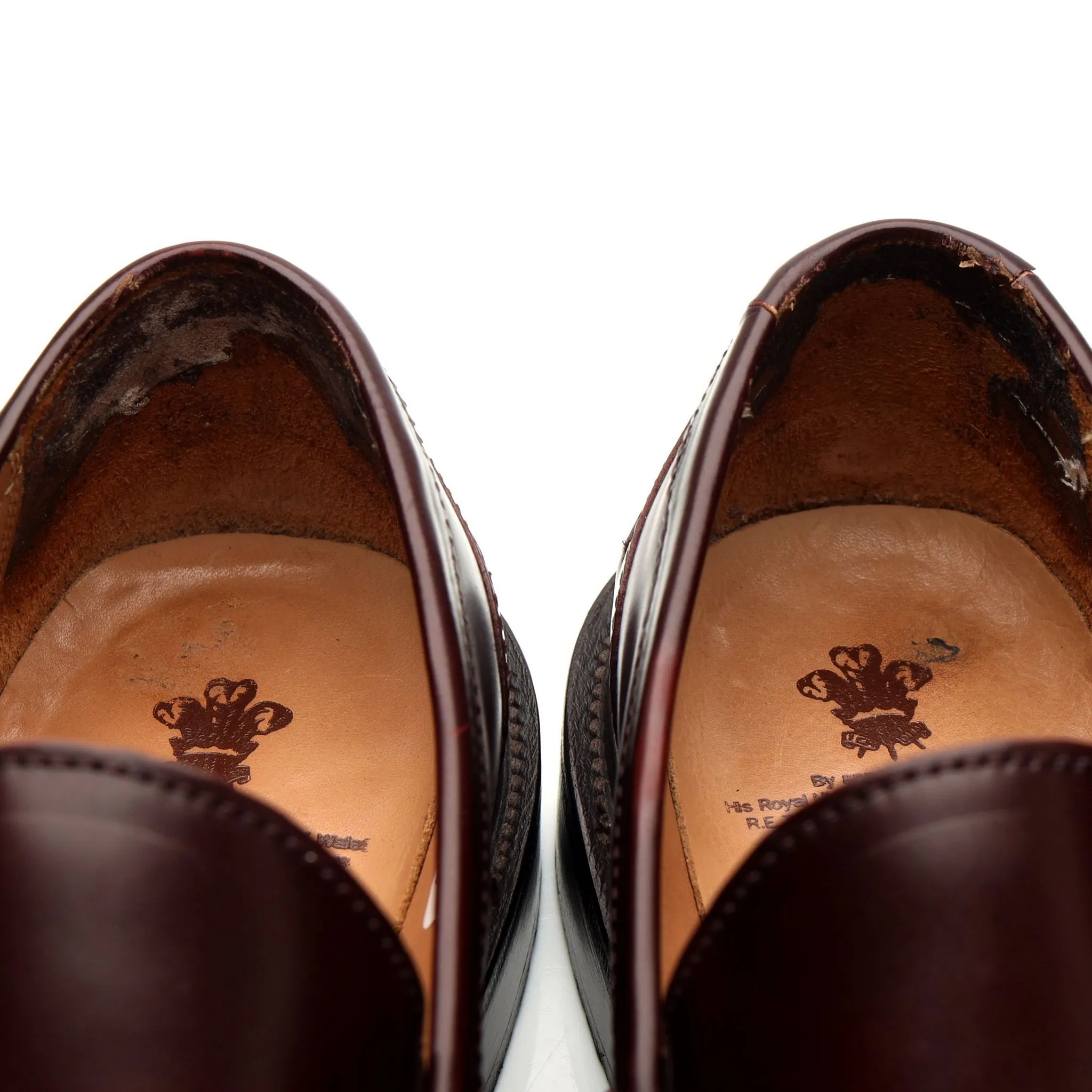'James' Burgundy Leather Loafers UK 6