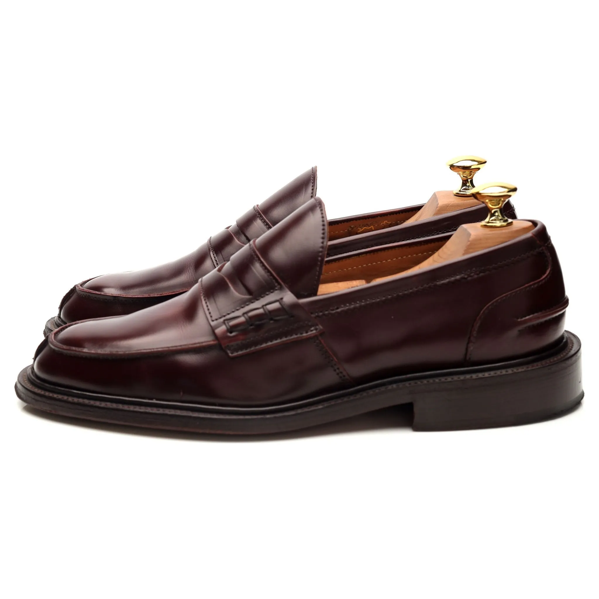 'James' Burgundy Leather Loafers UK 6