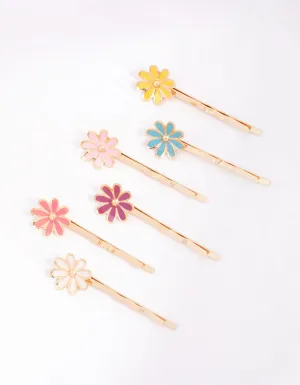 Kids Gold Daisy Hair Clips 6-Pack