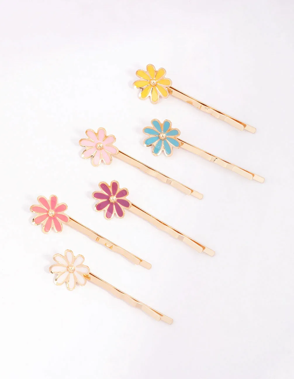 Kids Gold Daisy Hair Clips 6-Pack
