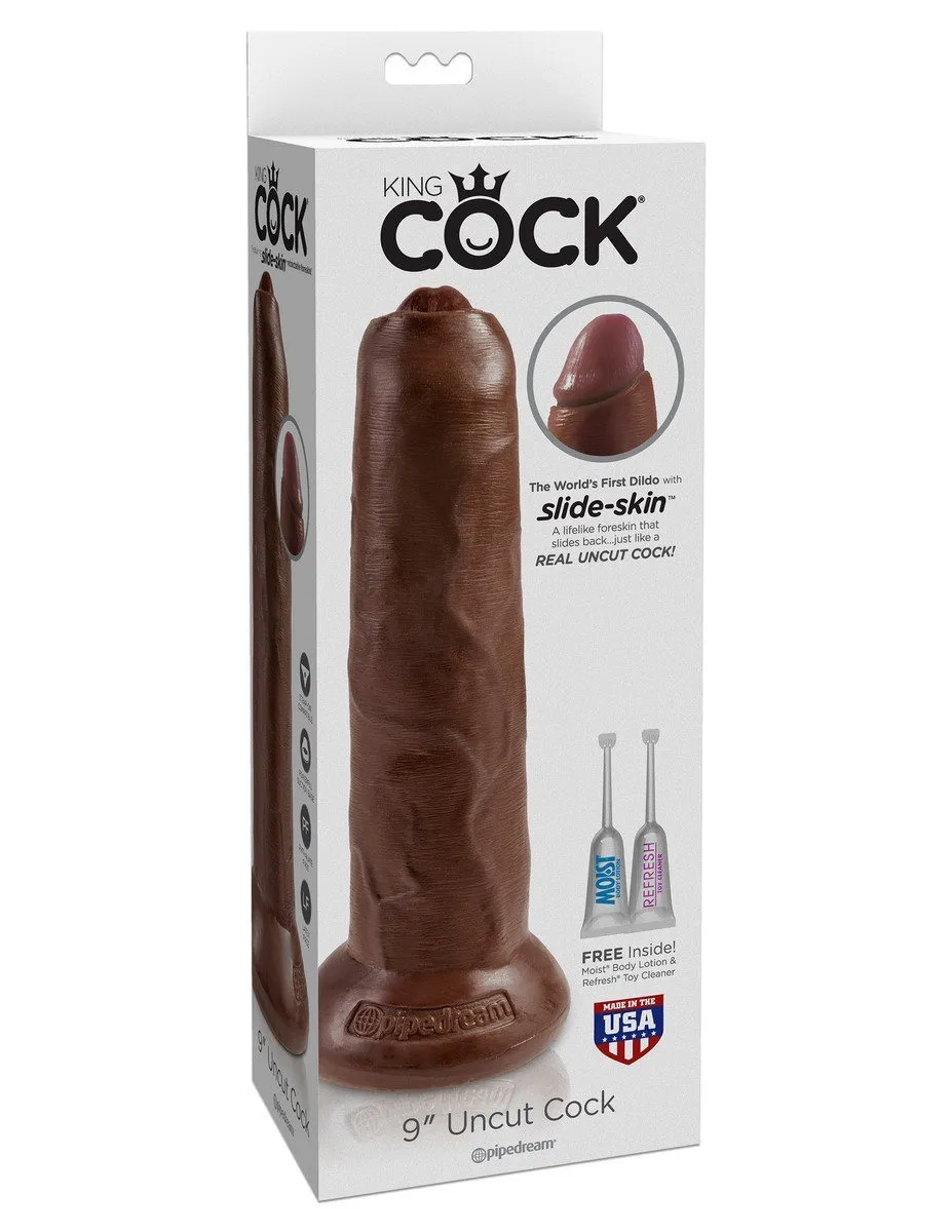 KING COCK 9 in. Uncut REALISTIC DILDO