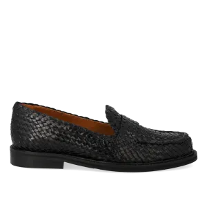 Klassisk Håndflettet Penny Loafer, Black
