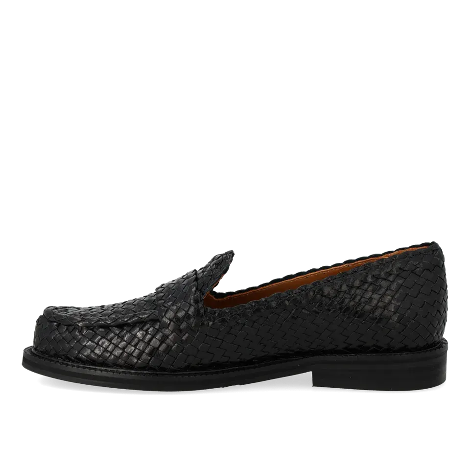 Klassisk Håndflettet Penny Loafer, Black