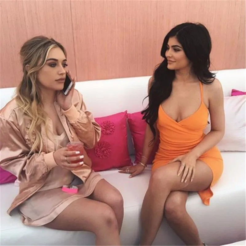 Kylie Jenner Wrap Front Bodycon Mini Dress