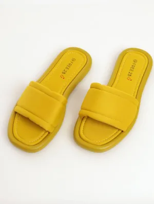 Ladies Padded Slide Sandal - Lime