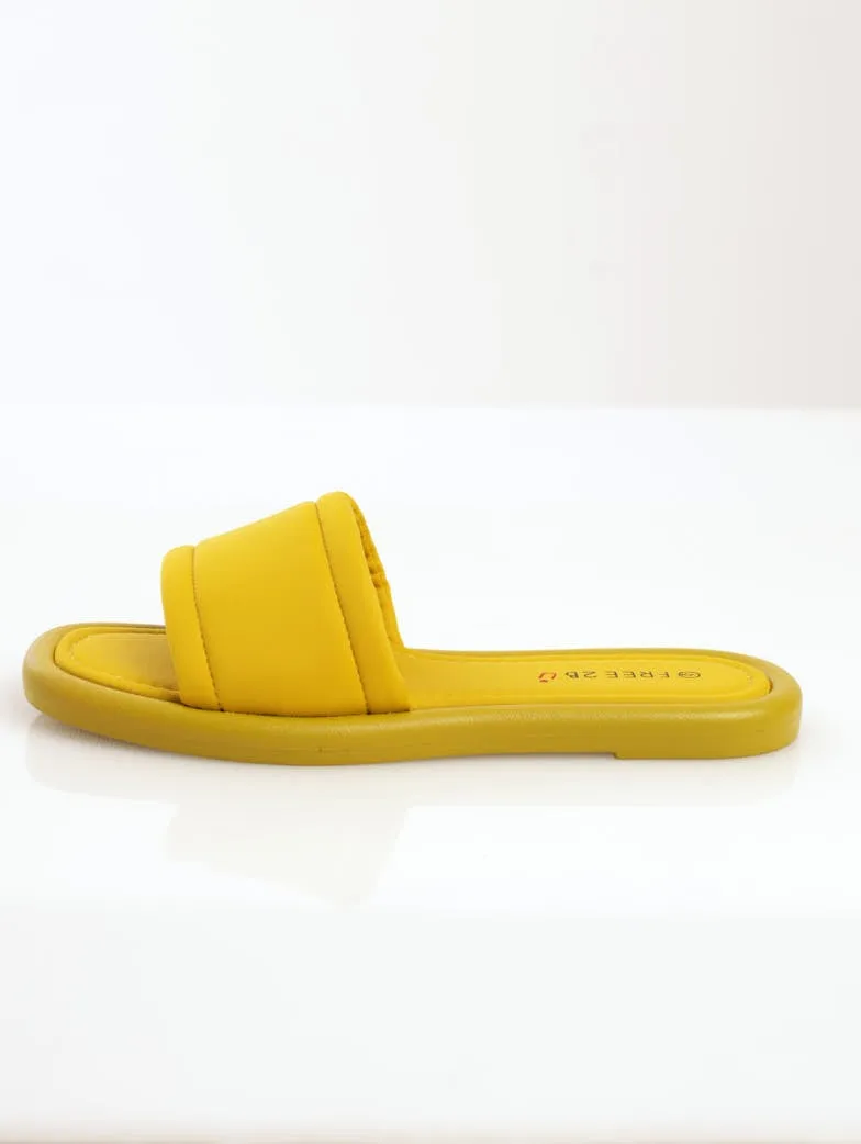 Ladies Padded Slide Sandal - Lime