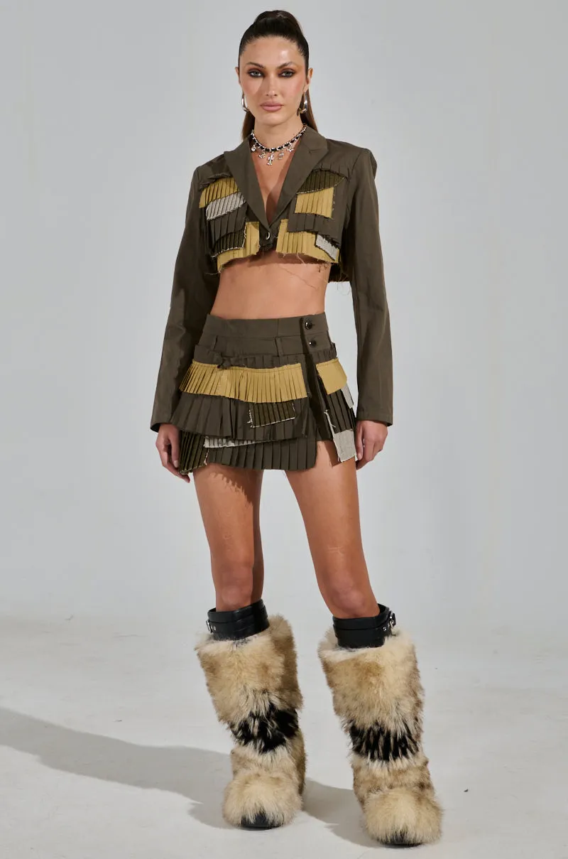 LET ME DOWN SLOWLY MINI SKIRT IN OLIVE