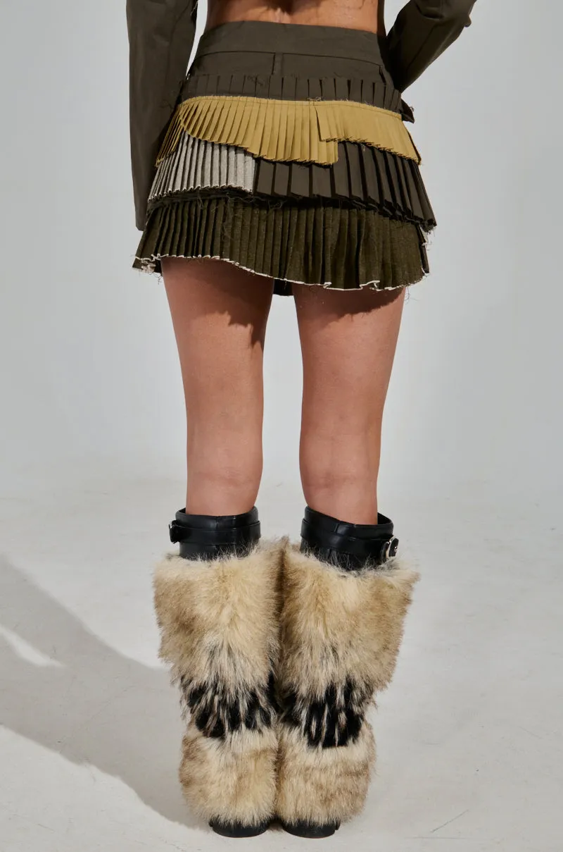 LET ME DOWN SLOWLY MINI SKIRT IN OLIVE