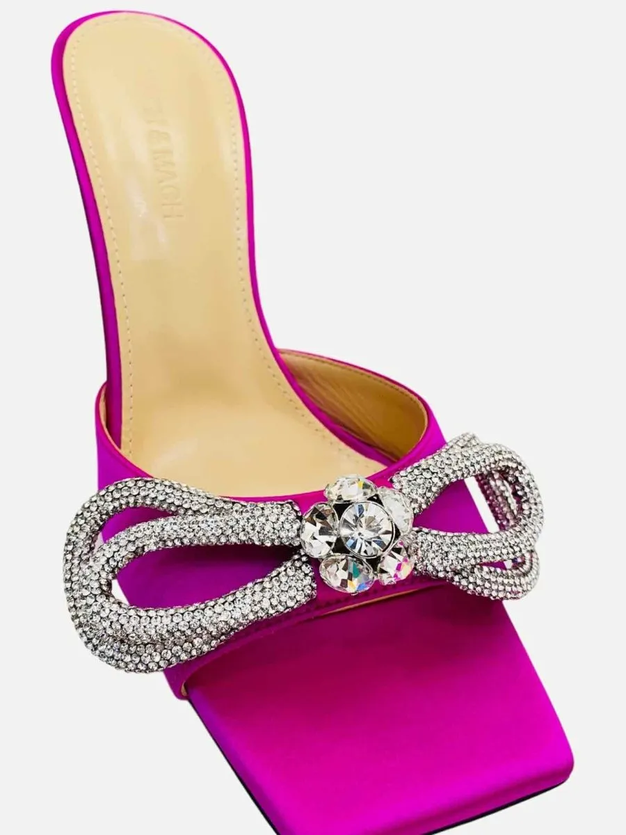 MACH & MACH Double Bow Pink Mules 38