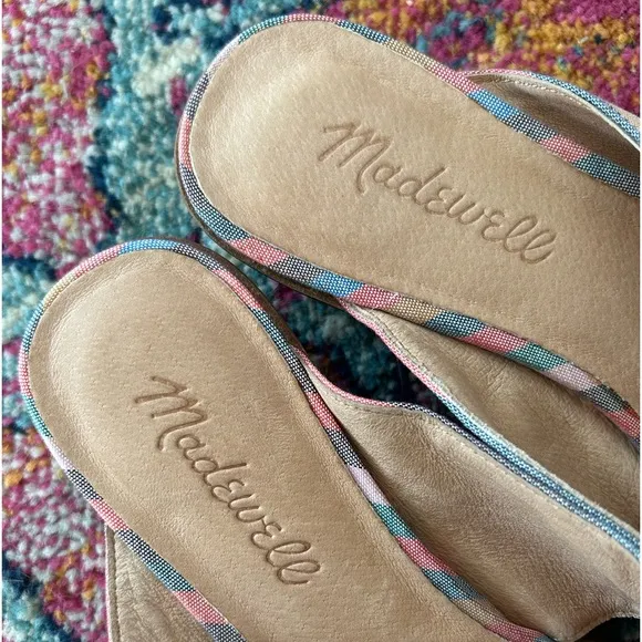 Madewell | Women’s rainbow The Ruthie Crisscross Mule, leather low heel slip on