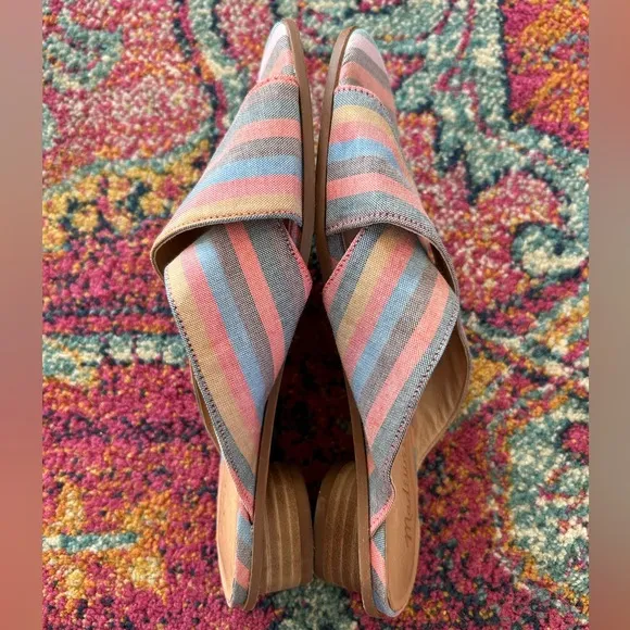 Madewell | Women’s rainbow The Ruthie Crisscross Mule, leather low heel slip on