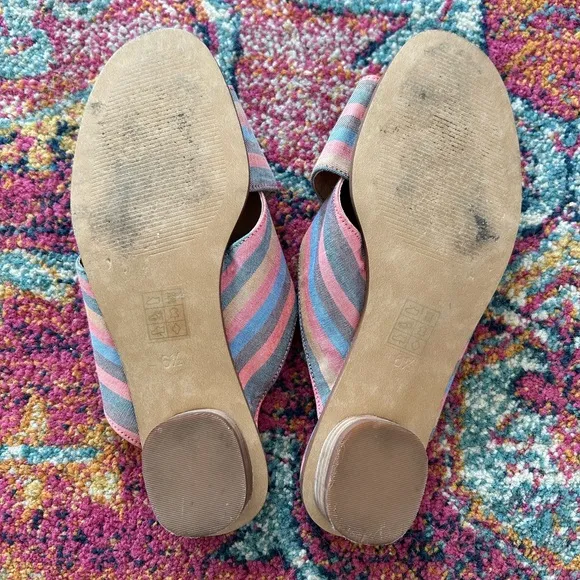 Madewell | Women’s rainbow The Ruthie Crisscross Mule, leather low heel slip on