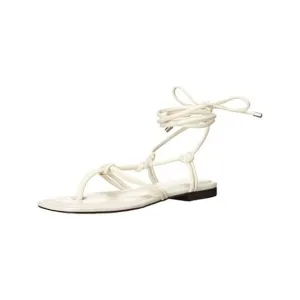 MARC FISHER Womens Ivory Strappy Padded Falina Square Toe Thong Sandals 5.5 M