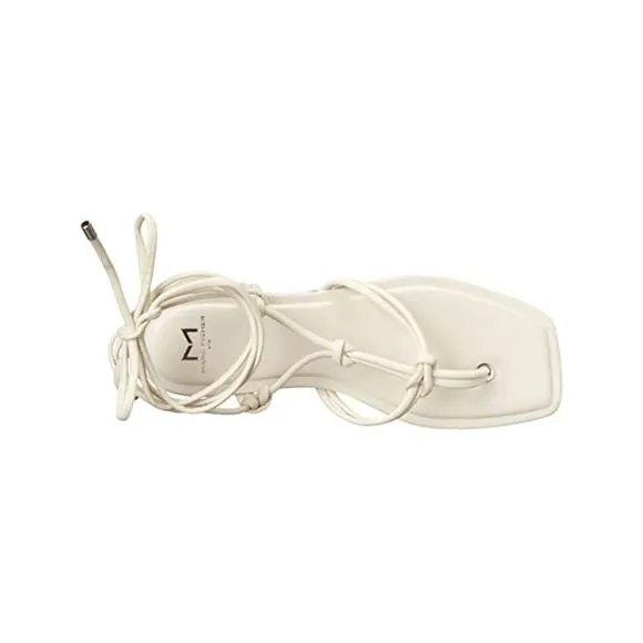 MARC FISHER Womens Ivory Strappy Padded Falina Square Toe Thong Sandals 5.5 M