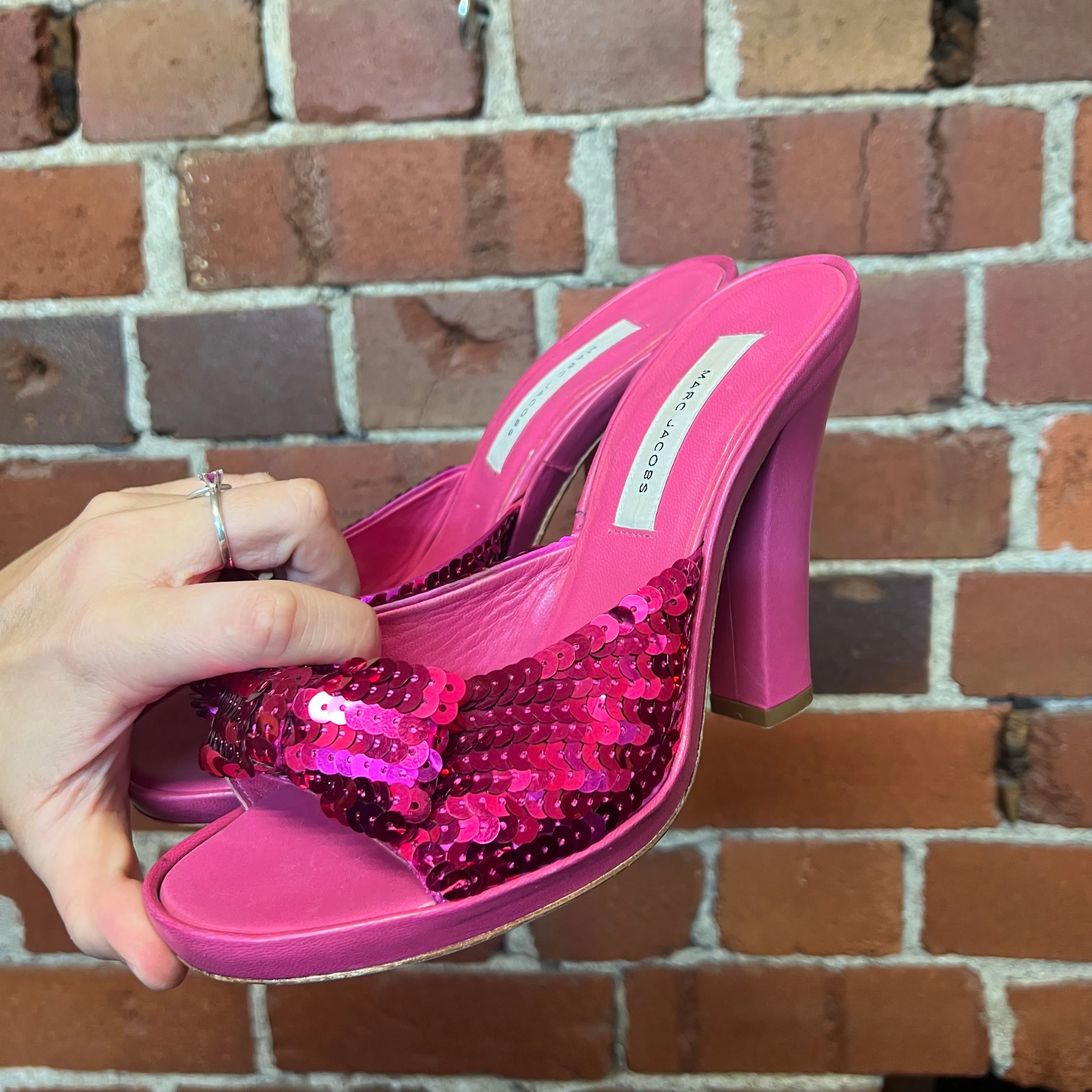 MARC JACOBS Y2K sequin barbie mules