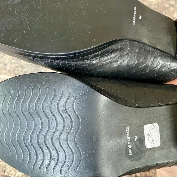 Matisse Leather Clover Slip On Mules in Black Croc - 7