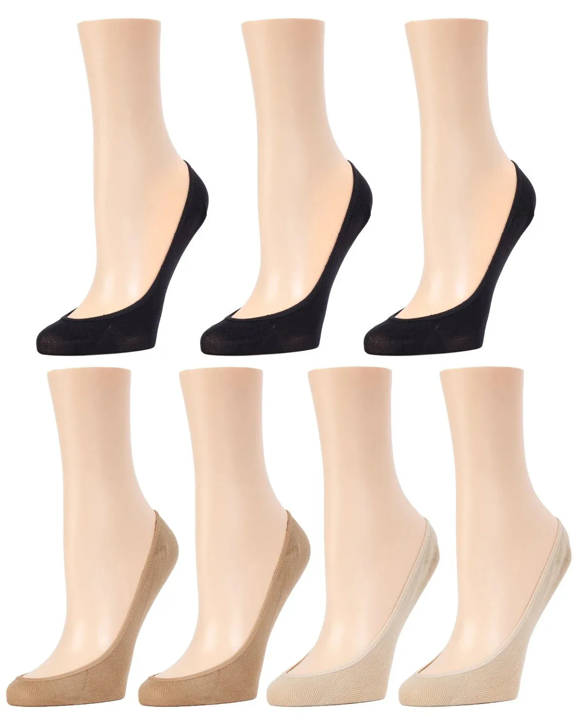 Memoi No-Show Micro Shoe Liners 7-Pack - Mp050