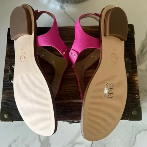 MICHAEL Michael Kors Leather MK Plate Thong Sandals