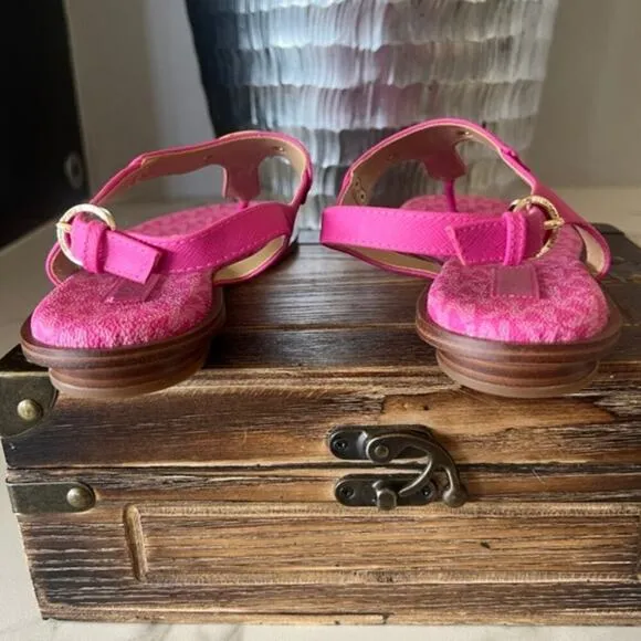 MICHAEL Michael Kors Leather MK Plate Thong Sandals