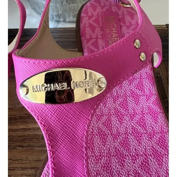 MICHAEL Michael Kors Leather MK Plate Thong Sandals