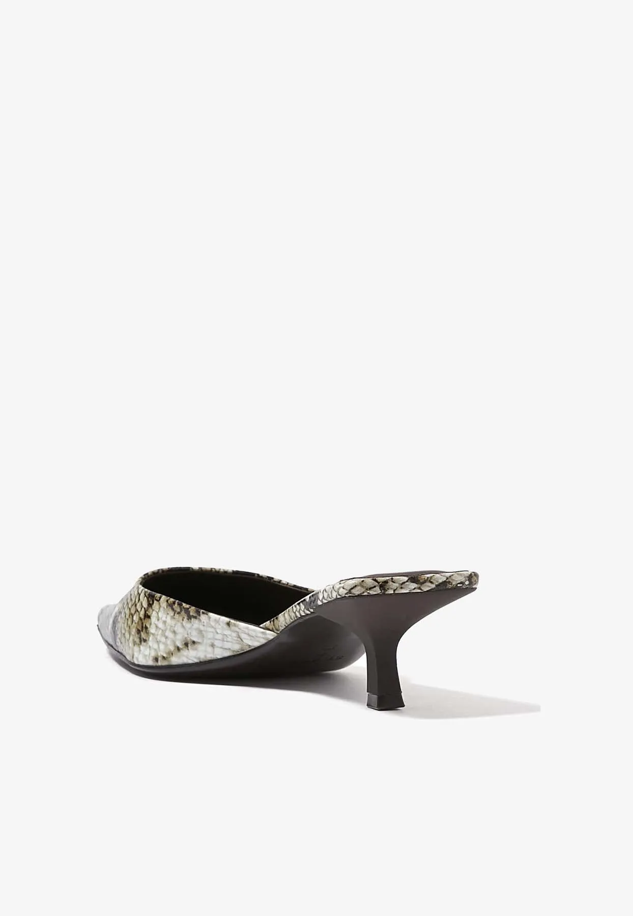 Mira 50 Python Print Leather Mules