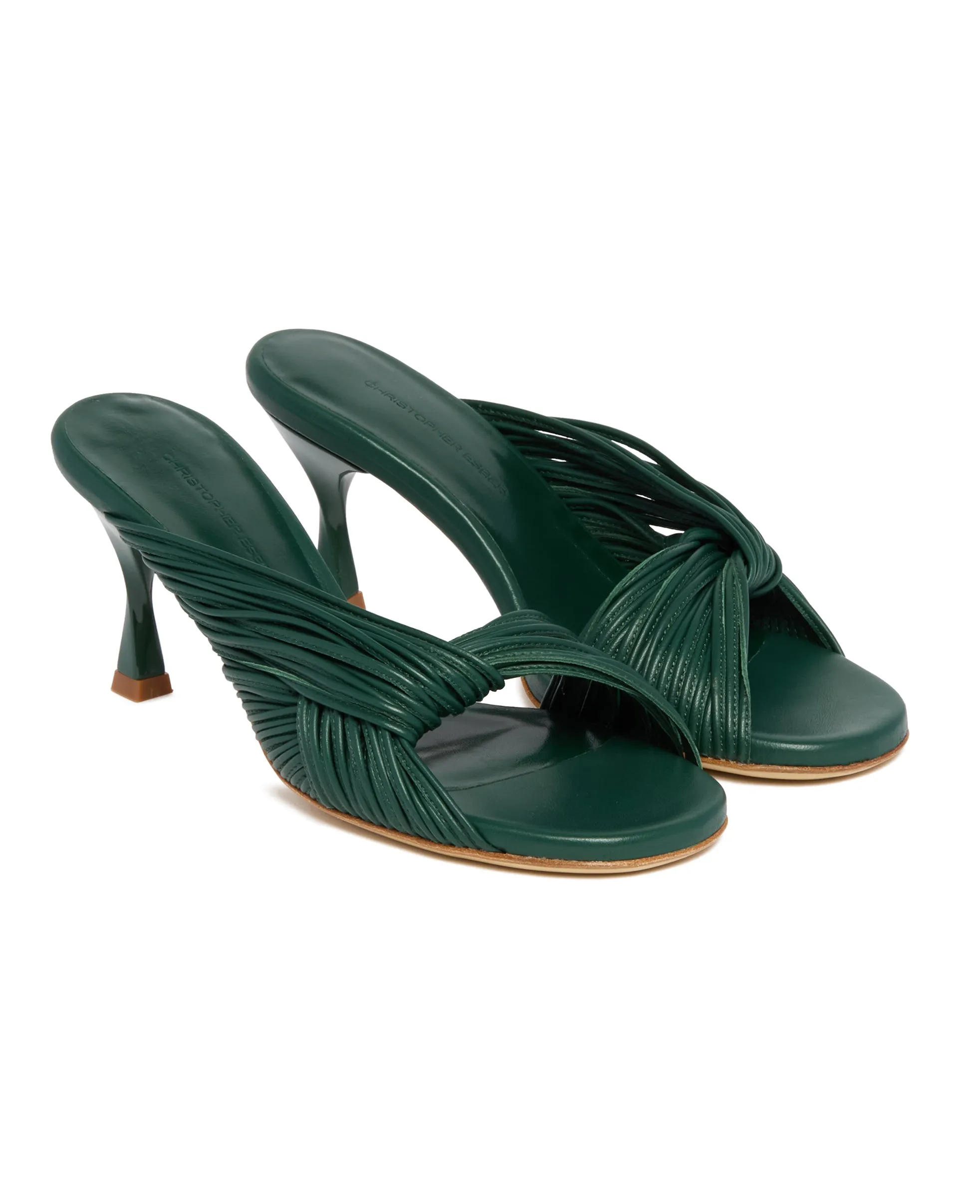 Mules Fender In Pelle Verdi