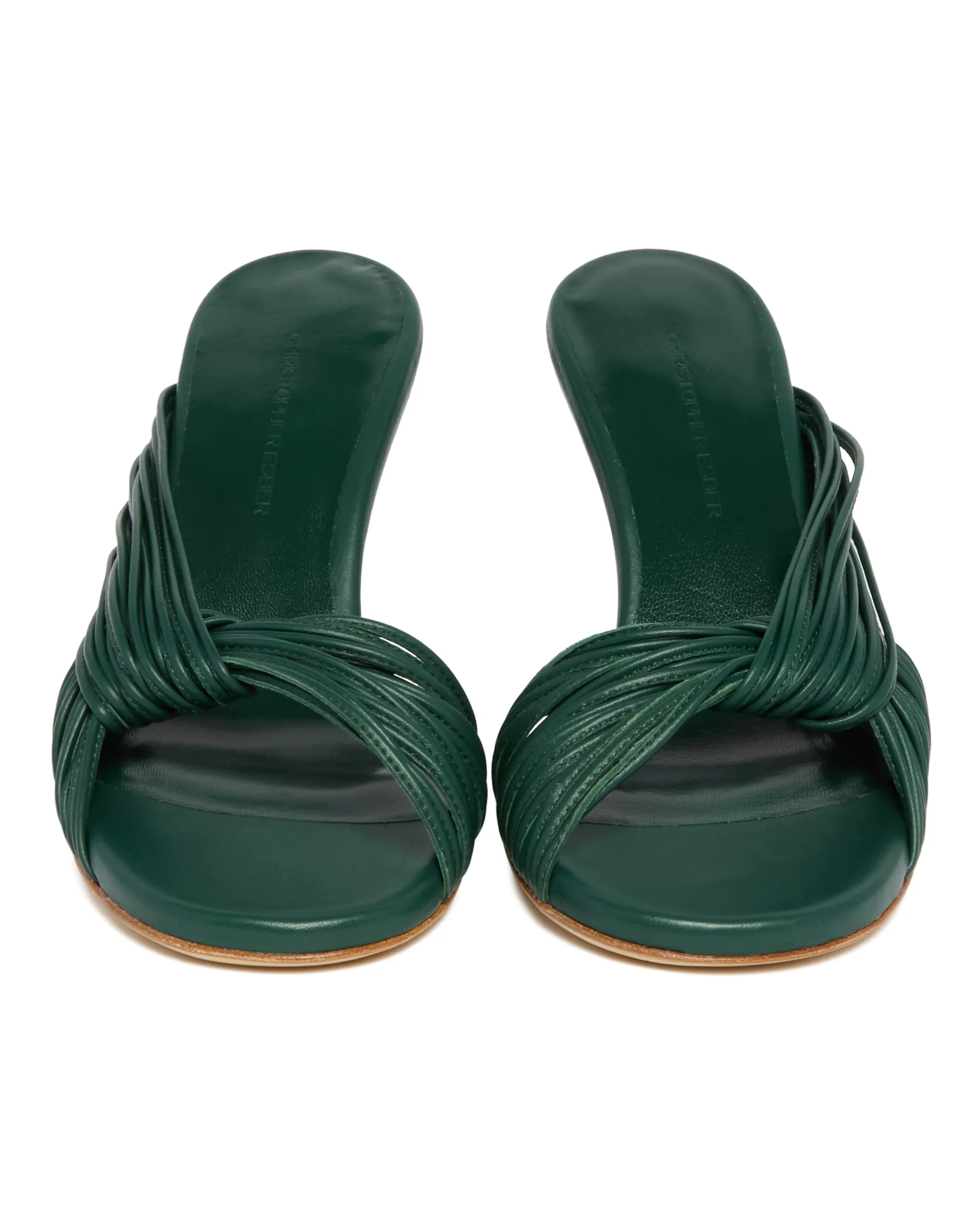 Mules Fender In Pelle Verdi