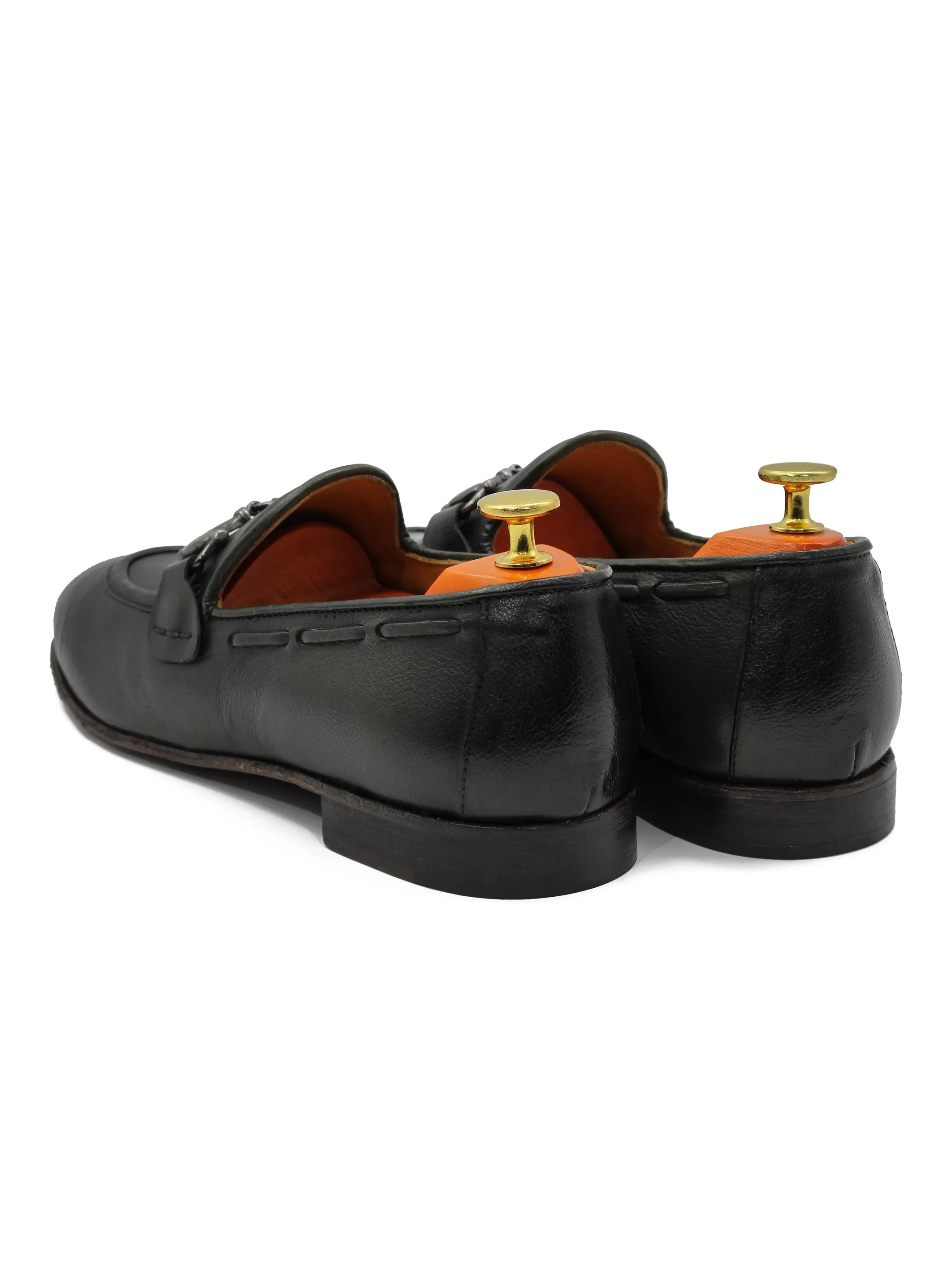 NAPLES 02 - ITALIAN LEATHER SNAFFLE BIT LOAFER IN GREEN