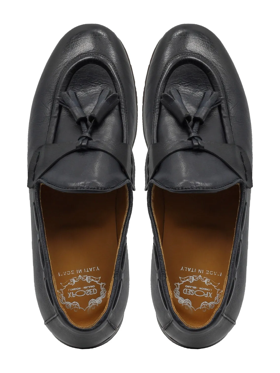 NAPLES 03 – TASSEL LOAFERS NAVY ITALIAN LEATHER