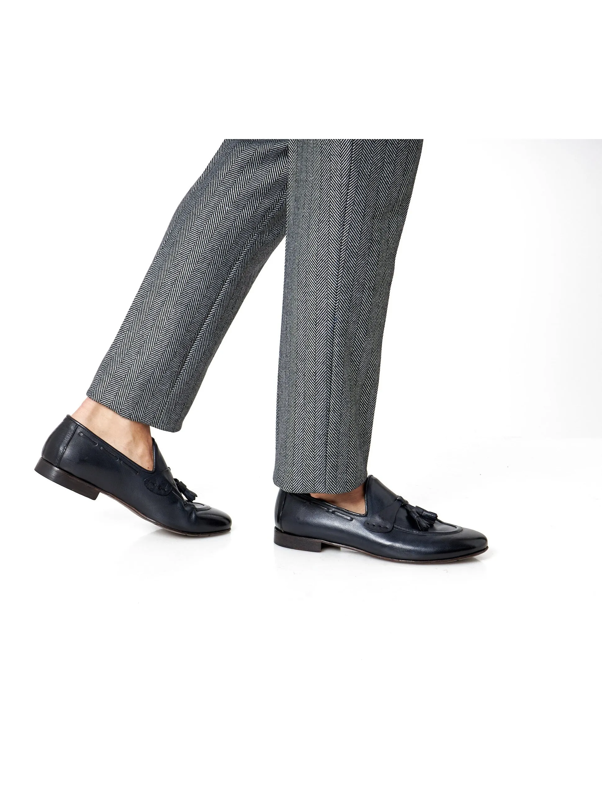NAPLES 03 – TASSEL LOAFERS NAVY ITALIAN LEATHER
