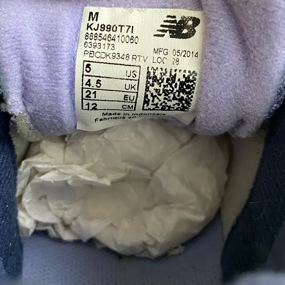 New Balance 990 Toddler Sneakers - SZ 5 C
