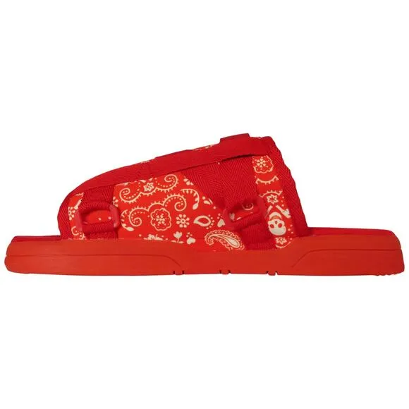 New DRACO Red/White Bandana Men's Slides Sz 11-12 w/ Dust Bag