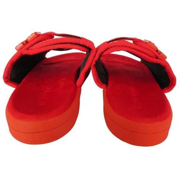 New DRACO Red/White Bandana Men's Slides Sz 11-12 w/ Dust Bag